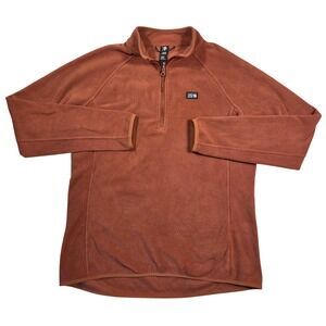 Mountain Hardwear Womens Fleece Pullover 1/4 Zip Rust Orange XL Outdoors Hiker